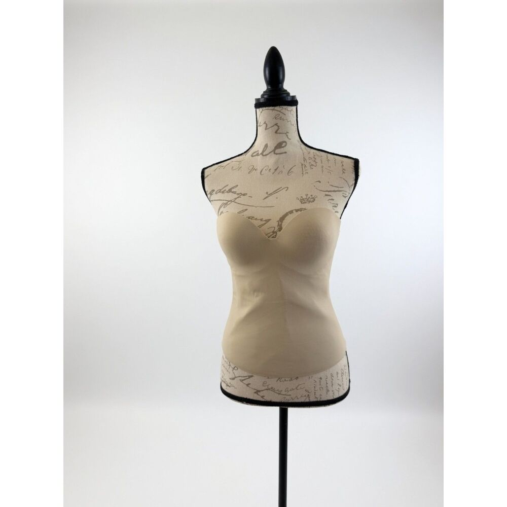Nude Beige Strapless Bustier Corset Top 38C – Structured Cups, Hook & Eye Back - Picture 3 of 7